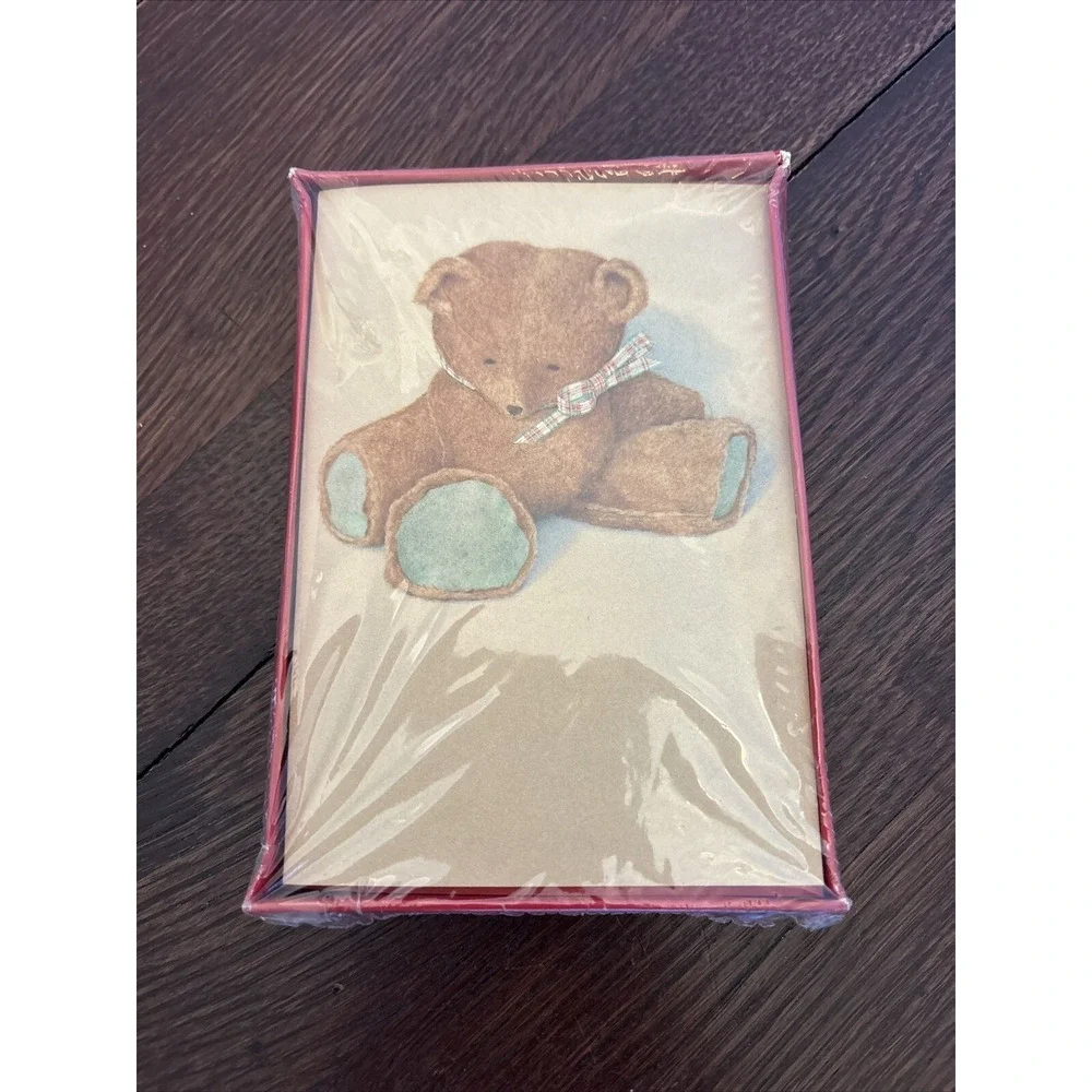 8 Teddy Bear Paper Hallmark Greeting Cards & Envelopes, New Unused, Blank Inside